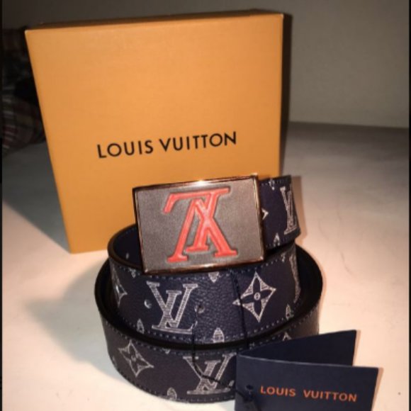 Louis Vuitton Belt \'Metropole\' Blue 105/42